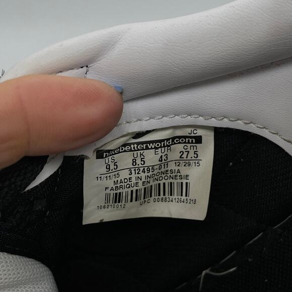 Nike Shoes Mens Classic Tennis Sneaker 312495-011 Black Leather Lace Up Size 9.5 - Picture 8 of 9